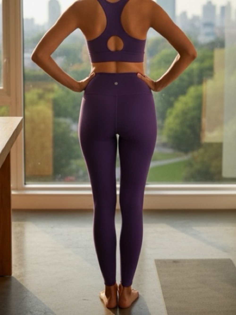TESLA High Waisted Leggings Dark Purple Med